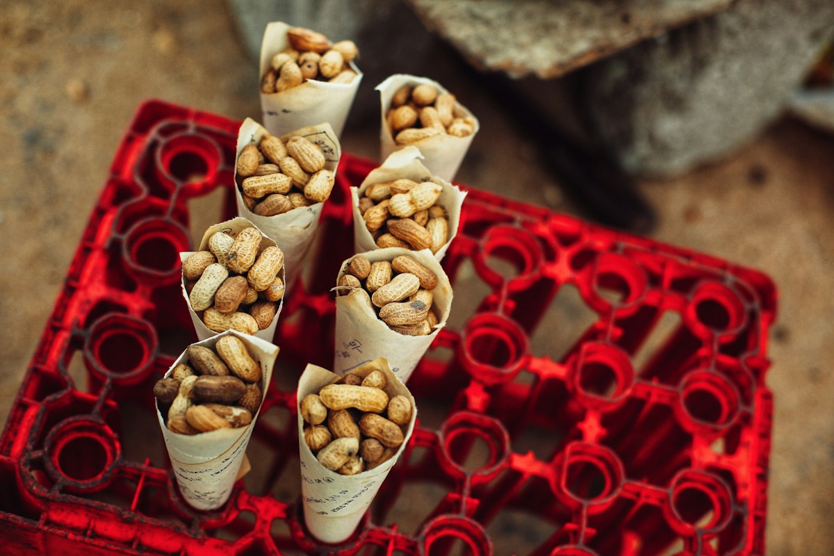 Groundnuts in paper cones